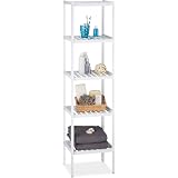 Bambus-Badregal 'Newa' Mit 5 Fächern - 140x33x33 Cm, Naturlackiert, Platzsparend Für Bad, Küche Oder Wohnzimmer