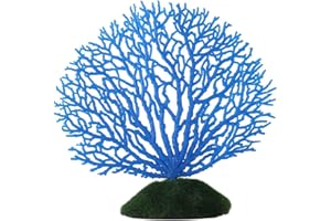 GLOGLOW Ornamento Artificial de Coral Franja Coral Planta Ornamento de Silicona brilante Decoración Artificial para Acuario Tanque Paisaje[Azul]