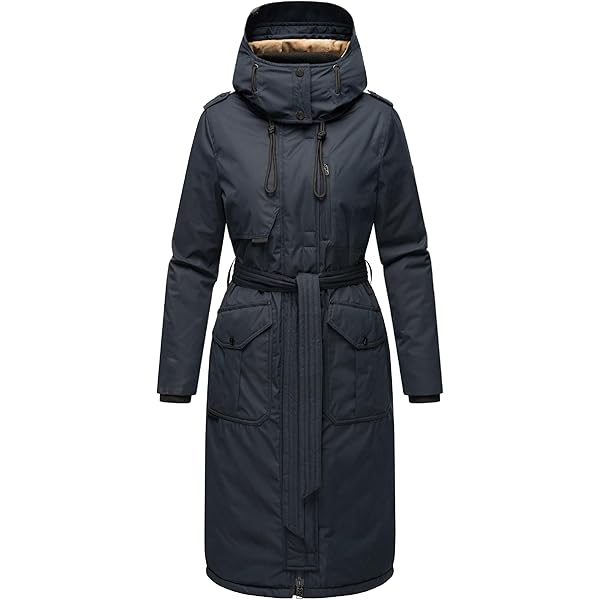 Navahoo Winterjas voor dames, warme, waterdichte parka met (afneembare) capuchon en tailleriem, bosbummler, maat 14, XS-3XL, Taupe grijs, 3XL