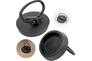 ‎YOUR DAY MATE Uniwersalne zatyczki, 2 sztuki, w kolorze czarnym, Ø 46 do 43 mm na górze na spodzie, korek odpływowy z PCW do górnej części zaworów 1 3/4, korek do umywalki i wanny