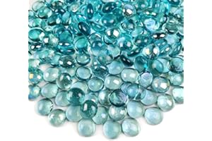 G&S homedeko Ice Blue Glass Pebbles,1.35kg Multi-Purpose Decorative Stones for Vase Fillers,Plant Pot Gems, Aquarium Gravel,Fish Tank,Home Decor and Crafts,Glass Gems for Landscaping Plant