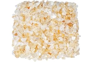 KYEYGWO 460 Gram, Chakra Petits Graviers Perles pour Aquarium Vase Jardin Décoration Bricolage Fabrication de Bijoux, Irrégulières Pierres Perles en Vrac Pierres Guérison, Citrine