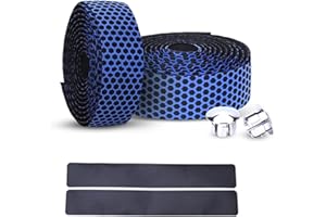PLATT Cintas de manillar para bicicletas,Tape para Manillar,Tapas Laterales y Bandas Adhesivas para Carretera Montaña Ciclismo 2 Piezas