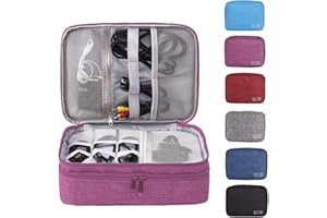 LTLSZRN Kabel organizer tasche, kabel organizer reise, Reise elektronik tasche, Elektronik Zubehör Organizer, kabeltasche organizer, Ladekabel organizer, Travel organizer, ladekabel tasche(3 Schicht Lila)