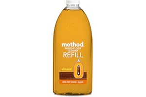 Method Wood Floor Cleaner Refill, Moisturising Oil, Surface Spray, Gently Cleans and Shines, Almond Natural Scent, Pack of 1, 2L