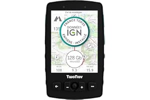 TwoNav Aventura 2 Plus (32 Go) + MicroSD (128 Go) + Carte complète de France IGN Top25 installé, GPS de Marche à Pied écran Large de 3,7 Pouces, Boutons et Joystick pour Alpinisme, Trekking