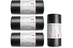 AURSTORE BASA - Bolsa de basura ultrarresistente, bolsas de plástico recicladas (100 unidades, 50 L)