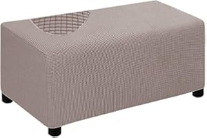 XGANGM Elasticizzato Copri Pouf Rettangolare Contenitore Grande/Piccolo/Medio Fodera per Panca Poggiapiedi Copri Sgabello Ottomano Copertura per Cassapanca Rettangolare,H,1Large