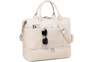 LEDAOU - Bolsa de viaje para mujer con compartimento para zapatos