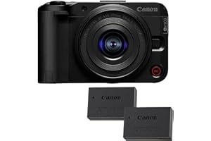 Canon EOS R50 V + RF-S 14-30mm F4-6.3 IS STM PZ + 2X Baterías (Kit de Batería Adicional)- Cámara para Vlogging Compatible con Objetivos Canon RF | Ideal Vlogs y Viajes | Conexión Bluetooth