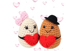 COLEESON Patata Positiva - Regalo Original y Divertido para Mujeres y Hombres, Marrón Hecho a Mano Mini Patata, Mini Muñecos de Peluche Tejidos, Regalos Divertidos para Mujeres, Novia, Novio
