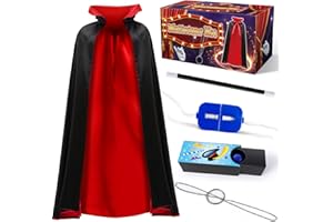 PATIFEED Kit de Magie, Costume de Magicien avec Cape, Jeu de Magie pour Enfants 6 7 8 9 10 11 12