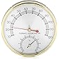 Fdit Thermometer (für Saunaraum) Metallzifferblatt Innenhygrometer Saunaraum Badezimmerzubehör