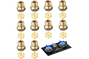 BSITSSS 10 Stück Butangas Düsen für LPG-Kochfelder, 0.5/0.7/0.87/1.02 LPG Gasstrahl-Set, Brenner Gasherd für LPG Umbausatz, Gaskochfeld Ersatzdüse Gasdüse, Gasherd Adapter für Gaskocher