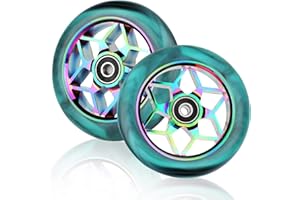 DBREAKS 2 Piezas Ruedas de de Repuesto para Patinete de Freestyle, 110mm, con Rodamientos ABEC-9, Stunt Scooter Wheels (Color-Azul)