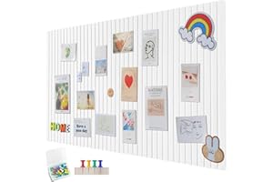 PENBINMALL 90 x 60cm große Pinnwand,große korkplatte,dekorative korkwand aus Filz,0,9cm dick, faltbare Fototafel mit selbstklebendem Klebeband,filz selbstklebend visionboard,pinnadeln filz,Weiß