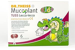 Dr. Thiess Mucoplant Kids Tuss - 6 Lecca Lecca Allevia Tosse Bambini 60 g - Chupa Chupa per Sollievo Mal di Gola e Tosse Secca (Estratto di Lichene Islandico, Altea e Timo) Alternativa allo Sciroppo