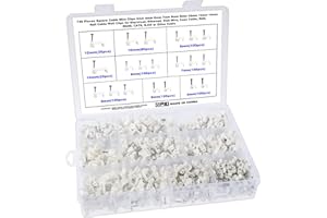 SAMVEK Booramy 740 Stück Weiß Kabelschellen Nagelschellen Kabelhalter mit Nagel zur Fixierung von Kabeln und Leitungen 9 Größen 4mm 5mm 6mm 7mm 8mm 9mm 10mm 12mm 14mm