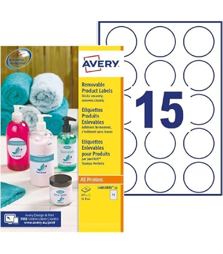 Étiquettes Métallisées Avery L6008-20 - 3780 Étiquettes Polyester Ultra-Résistantes 25.4x10mm