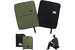 Jadin Cojines de Asiento, 2 Piezas Almohadilla Asiento Futbol Plegable, 600D Tejido Oxford Impermeable, para Camping, picnics, Viajes y Deportes, 36 x 26 cm (Negro + Verde)