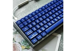 SUMGSN Lot de 142 touches SA bleues translucides en PBT double injection pour clavier mécanique ISO ou ANSI à interrupteurs Cherry MX, format 61/64/87/104/108