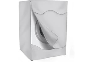 Mr. You, protezione solare impermeabile antipolvere per lavatrice a carico frontale per lavanderia domestica, tessuto argento, bordi arrotolati, Thicker, medium