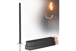 ‎EULENKE Eulenke 50 Stück Wachsfackeln mit Handschutz, 90-100 min Brenndauer Wachs-Fackeln mit Langem Griff, Outdoor Fackeln für Wanderung & Party & Garten