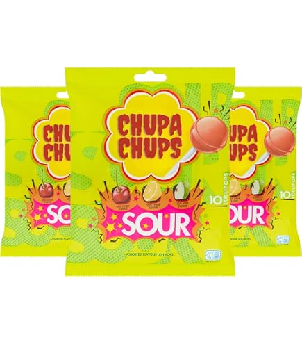 Chupa Chups Best Of Lollipop Gift Bags, Party Sweets In 4 Flavours, Suitable for Vegetarians - 12 x 10 Lollies