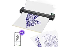 PeriPage P90 - Impresora de plantillas de tatuaje inalámbrica, profesional y amigable para principiantes, conexión Bluetooth y USB, papel de plantilla gratuito incluido