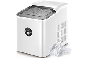 NORTHCLAN Macchina Ghiaccio 14KG in 24h, Pronto in 6 Minuti, Macchina del Ghiaccio Casa 2L, Macchina per il Ghiaccio Professionale Silenzioso Compatto Senza Impianto Idraulico (Argento)