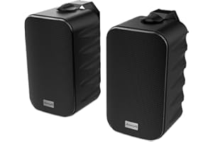 Audibax Delta 32 BT Black Paire d'enceintes Bluetooth – Haut-parleurs Actifs Haute Performance pour Mur – Compatible avec Bluetooth – Plage de fréquence élevée (100 Hz – 20 kHz) – Son Surround