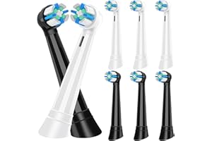 KISSTTA 8 Pack iO Brush Heads Compatible with Oral B iO Toothbrush Head, for Oral B iO 2 3 4 5 6 7 8 9 10 Series Electric Toothbrushes, Quality Bristles, Clean and Comfortable, Black/White