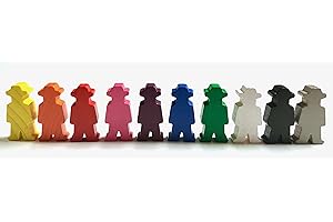 SPIELTZ Figuras de juego para juegos de mesa: personas/personas con sombrero/vaquero/granjero/trabajador 15 x 30 x 8 mm. Material de juego, 10 colores (10 x 1 figura)
