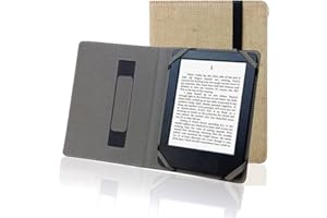 ENJOY-UNIQUE Custodia in canapa de 6 pollici ereader, Copertina in lino naturale per lettori di eBook con schermo da 6” compatibile con kindle, Sony, Kobo, Tolino, Pocketbook