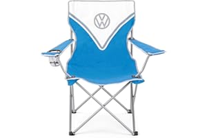 Board Masters VW Collection - Silla Plegable de Camping con portavasos T1 Camper Bus 85 cm (Classic Bus/Azul)