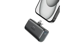 Anker Nano Power Bank, Mini Portable Charger with Built-In Foldable USB-C Connector, 5,000mAh Battery Pack 22.5W, For iPhone 16/15 Series, Samsung, Huawei, iPad, AirPods, Xiaomi, Vivo, Oppo and More