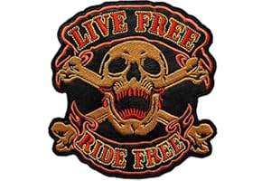 topt mili ecusson Cuir Route 66 Biker Motard Moto Tete de Mort thermocollant Grand Format 18x17cm patche Badge