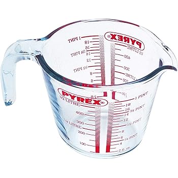 Caraffa Graduata In Vetro Pyrex 1L - Antimacchia, Deluxe, Per Liquidi E Cucina