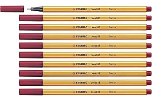 Fineliner - STABILO point 88 - Confezione da 10 - Rosso cremisi