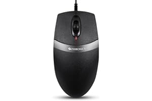 ZEBRONICS Spin with 1000 Dpi with High Precision with USB Interface, 3 Buttons,Plug & Play, Black