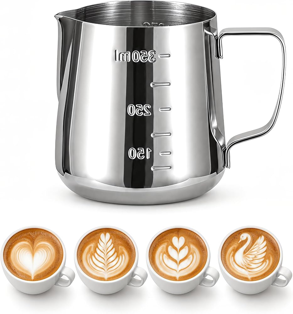 304 Çelik 350 ml Kahve Süt Köpürtme Potu Sütlük Pitcher cin502