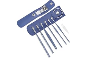 KORINTIN 12 Teiliges Ohrenschmalz Entferner, Ohrenreiniger, Premium Edelstahl Tragbar Ohr Reinigung Set, Ohrenreinigung von Erwachsene und Kinder, mit Aufbewahrungskiste und Reinigungsbürste