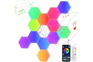 ZEXWIXS 12 Stück LED Sechseck Hexagon Panel Gaming Wandleuchte, RGB Hexagon LED Panels, Musik-Sync & App Steuerung, Kreative WandDeko, Smart Wandbeleuchtung für Gamer Zimmer, Gaming Beleuchtung & Zimmer Deko