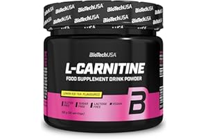 BioTechUSA L-Carnitine Drink Powder, Flavoured Food Supplement Drink Powder with L-carnitine L-Tartrate, Acetyl-L-carnitine, Minerals and Sweetener, 150 g, Lemon ice Tea