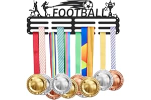 SUPERDANT Soporte para medallas de fútbol Soporte para medallas Deportivas Ganchos de Hierro para Colgar en la Pared para más de 60 galardones Soportes para Cintas Deportivas