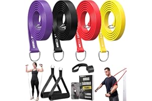 BULKSY Gomas Elasticas Musculacion Planas - Bandas de Resistencia - Set 4 Elasticos Fitness Musculacion - Bandas Elasticas Fitness - Cintas Elasticas Musculacion - Gomas Gimnasio en Casa - Bandas Elasticas