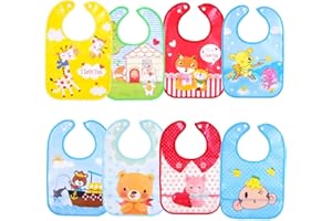 SLOSH 8 Bébé Bavoirs Imperméable Unisexes EVA Bavoirs Bandana Bavette pour Bébé Garçon Filles 0 à 6 Ans Multicolore