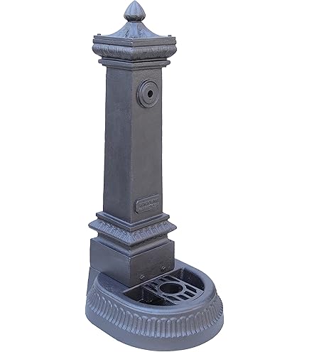 Fontana Da Giardino Centrale Tamigi Grigio - 45x55x125 Cm, In Cemento Con Finitura A Mano - Foto 6