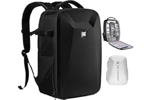 K&F CONCEPT Mochila para cámara Bolsa impermeable a prueba de golpes con compartimento para portátil de 16" Funda rígida para cámara DSLR/SLR/Mirrorless