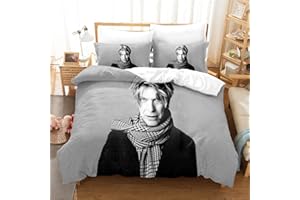 SPLYHX David Bowie Bettwäsche-Set, Einzelbett, Doppelbett, 3D-gedrucktes Bettbezug-Set, King-Size-Größe, für Kinderzimmer, Dekoration, Jungen, Geschenk (Einzelbett, Stil 4)